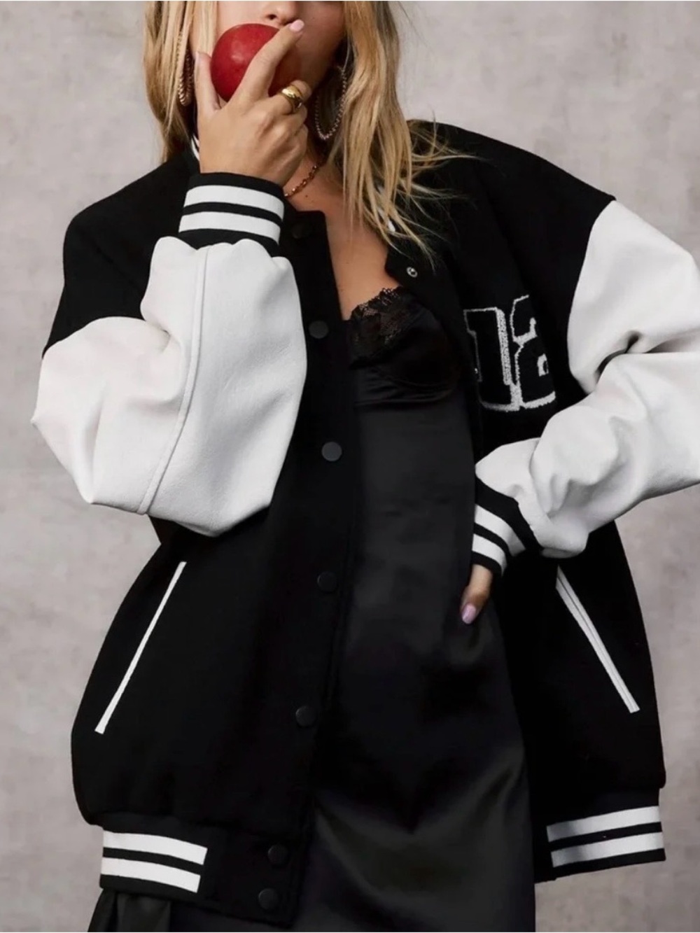 12th Tribe Black and White Varsity Jacket